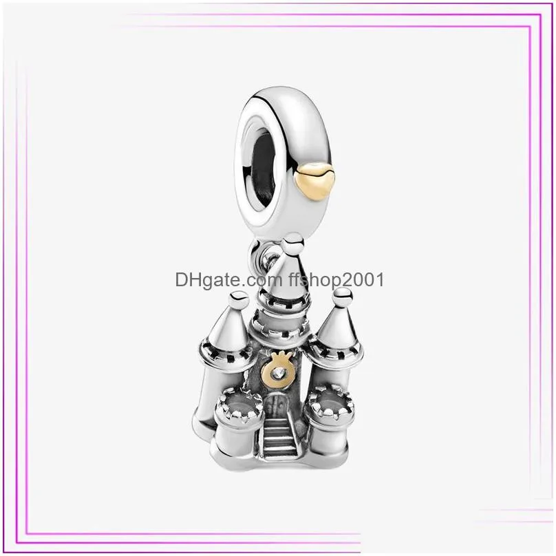 925 sterling silver castle tower sea tower bead building charm plata de ley 925 for original pendant bracelet women gift jewelry