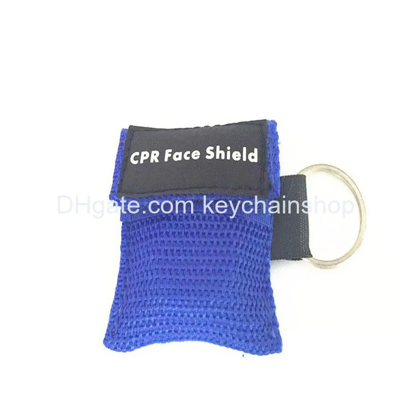 8 colors cpr resuscitator mask keychain emergency face shield first help cpr mask for health care tools customized