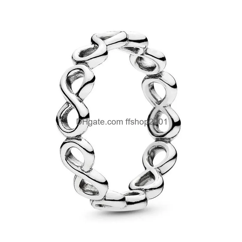  925 sterling silver ring empty love bow flower party vermiculite pandora ms. jewelry fashion accessories gift