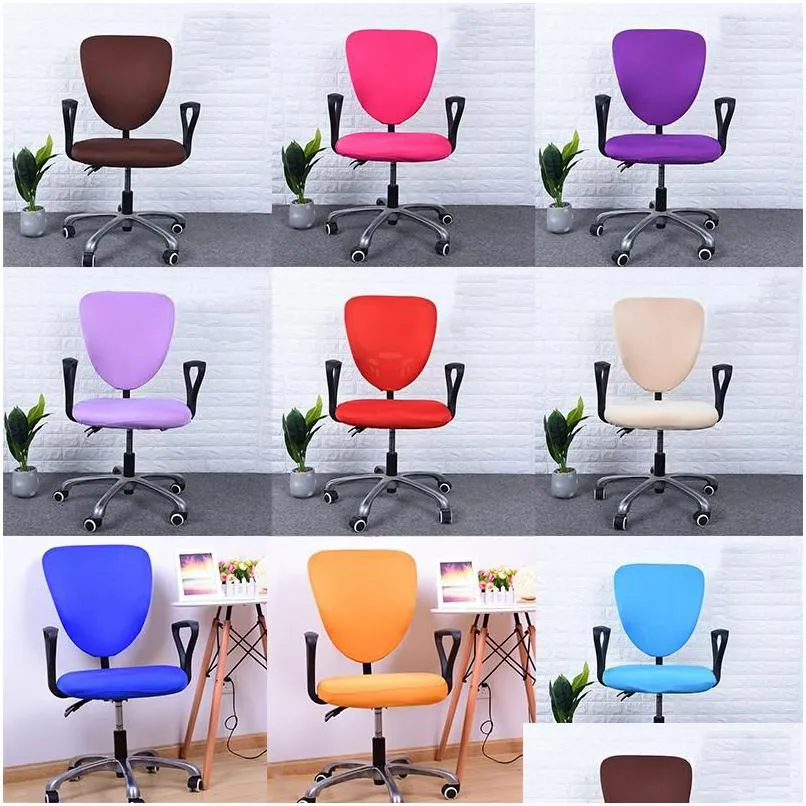 chair covers simplicity solid color office computer cover antifouling elastic armchair durable polyester anti-dust seat