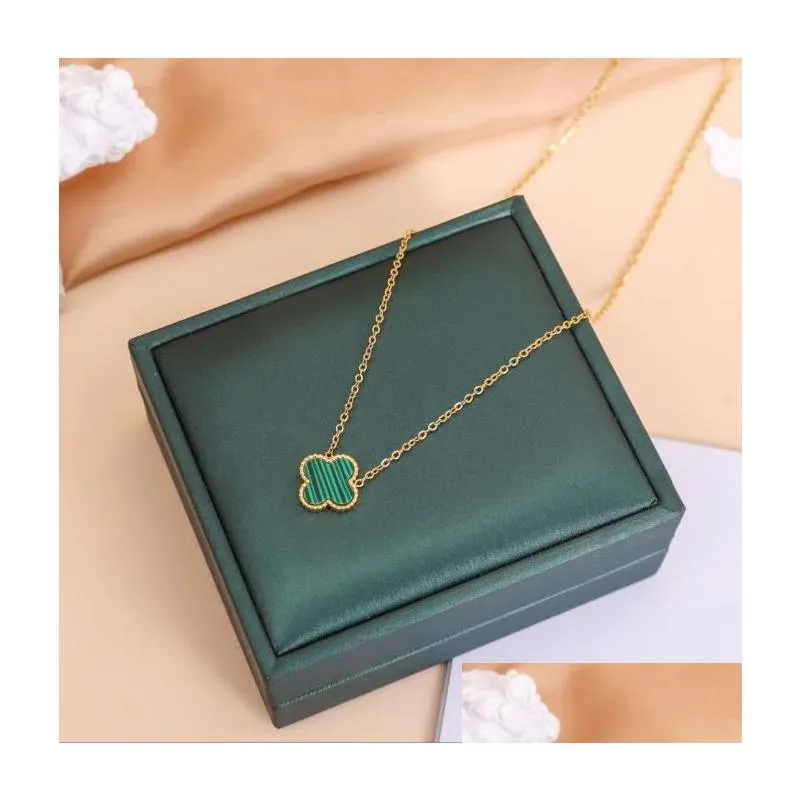 18k gold plated necklaces luxury designer necklace flowers four-leaf clover cleef fashional pendant necklace wedding party jewelry no