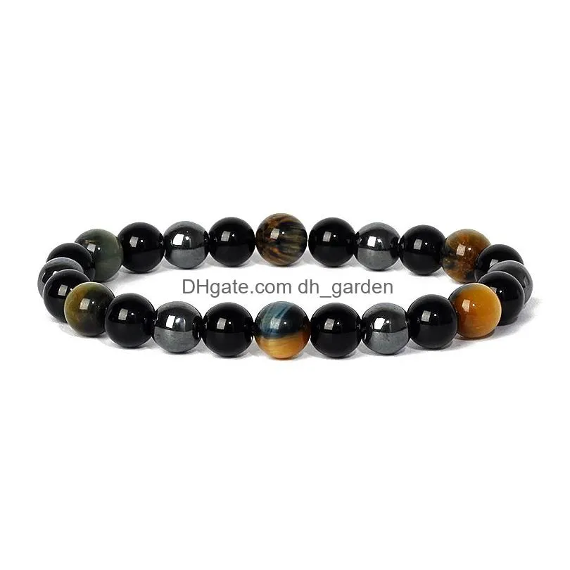 8mm colorful tiger eye hematite bracelets black stone bead magnetic protection bracelets soul jewelry pulsera