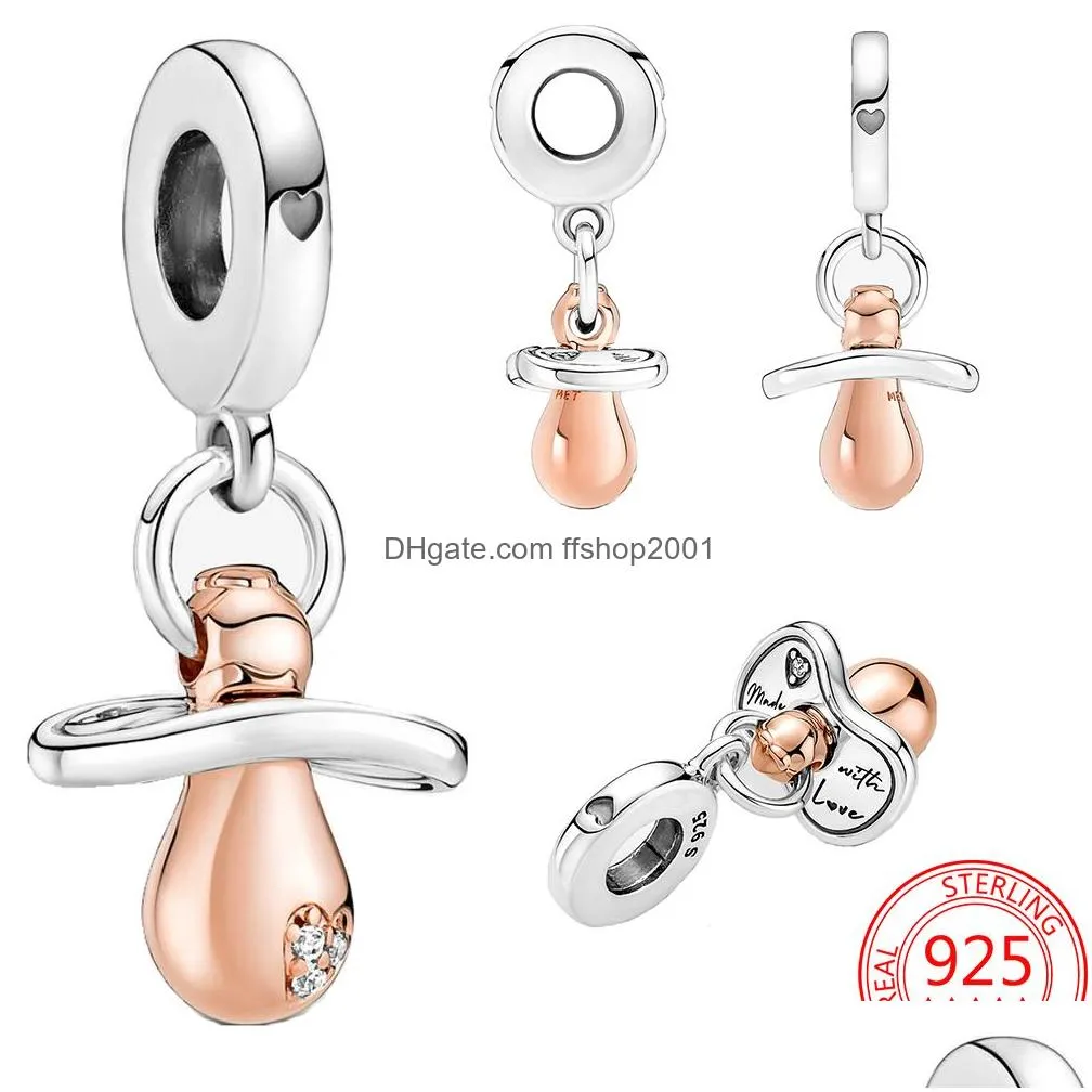  100 925 sterling silver cute pendant s925 sterling silver baby pacifier charm for pandora bracelet jewelry fashion accessories