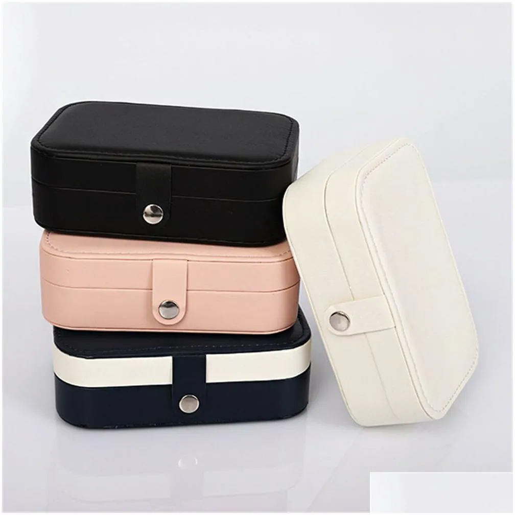 small jewelry box necklace ring storage organizer portable travel jewelry case double layer for women girls xbjk2211