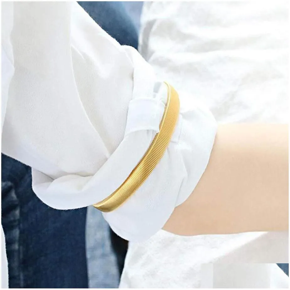 fashion wristband ladies shirt sleeve holders metal arm bands hold ups garter shroud ring men bracelet elastic hoop armband