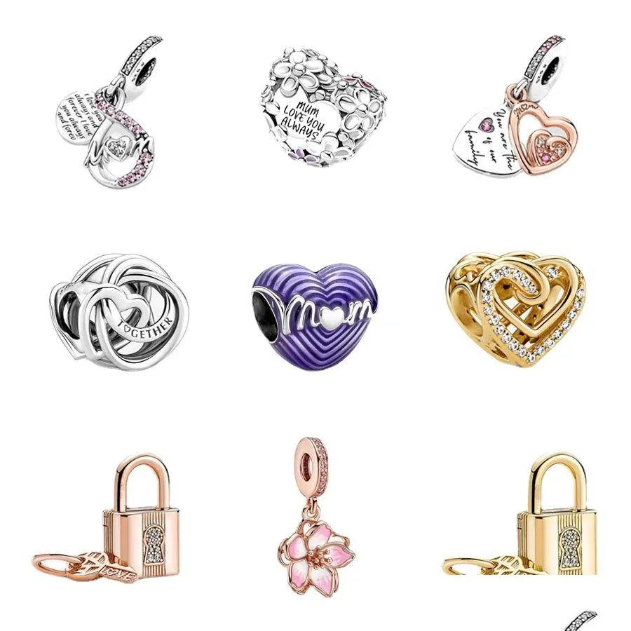  925 sterling silver european mothers day gift mom heart lock pendant diy exquisite beads for pandora charm jewelry bracelet