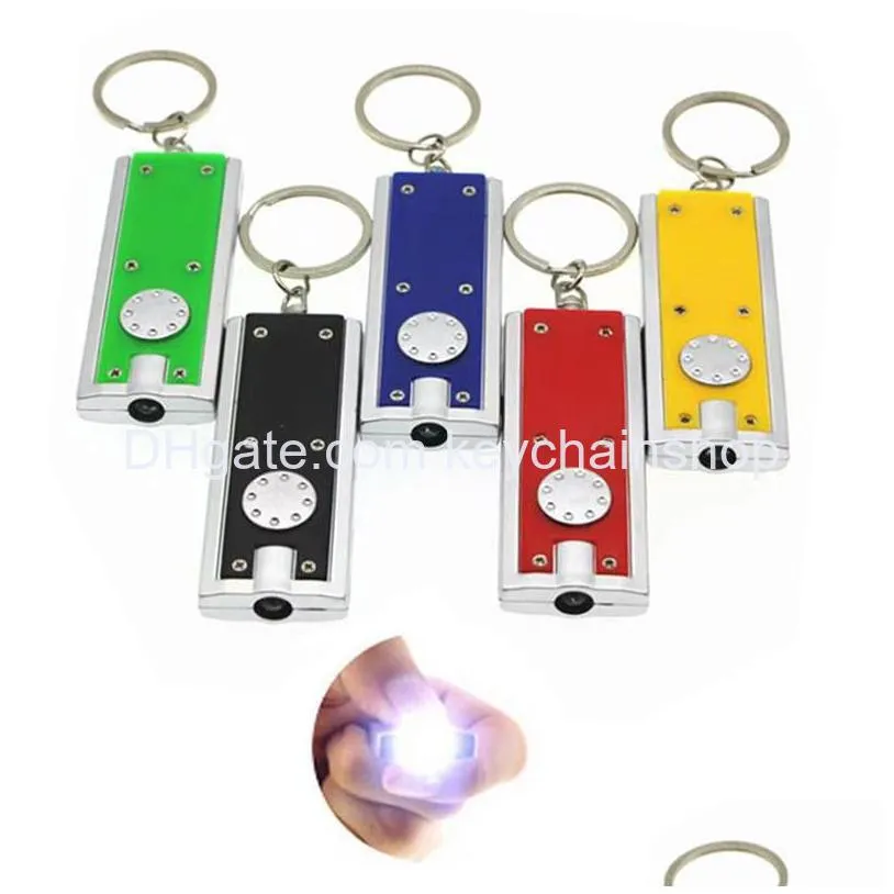 mini flashlight keychains led keychain light box type key chain lights keyring creative gifts