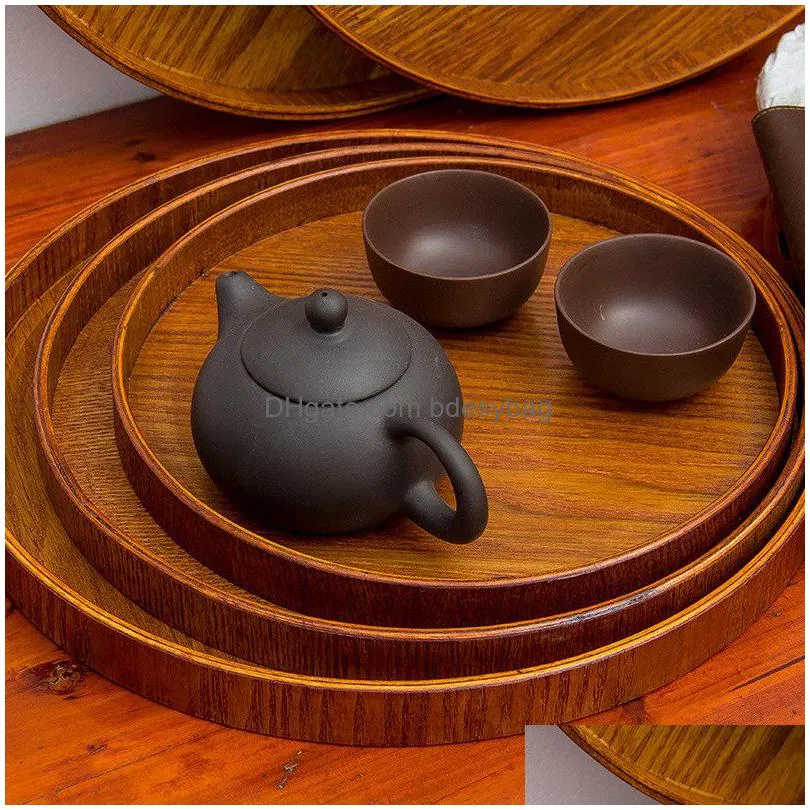 wooden coasters japanese tray hotel bar restaurant stray teapot round coasters home bar tools diameter 21cm