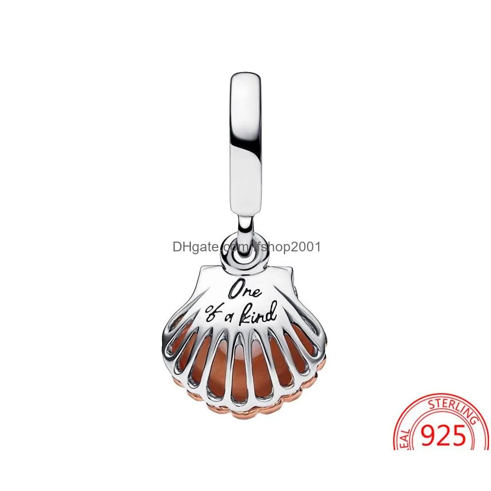 925 sterling silver suspension charm sea shell treatment of freshwater training pearl pendant pandora bracelet s925 silver jewelry gift 