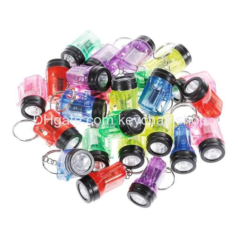 led flashlight keychain pendant creative strong light flashlight luggage decoration key chain crafts keyring