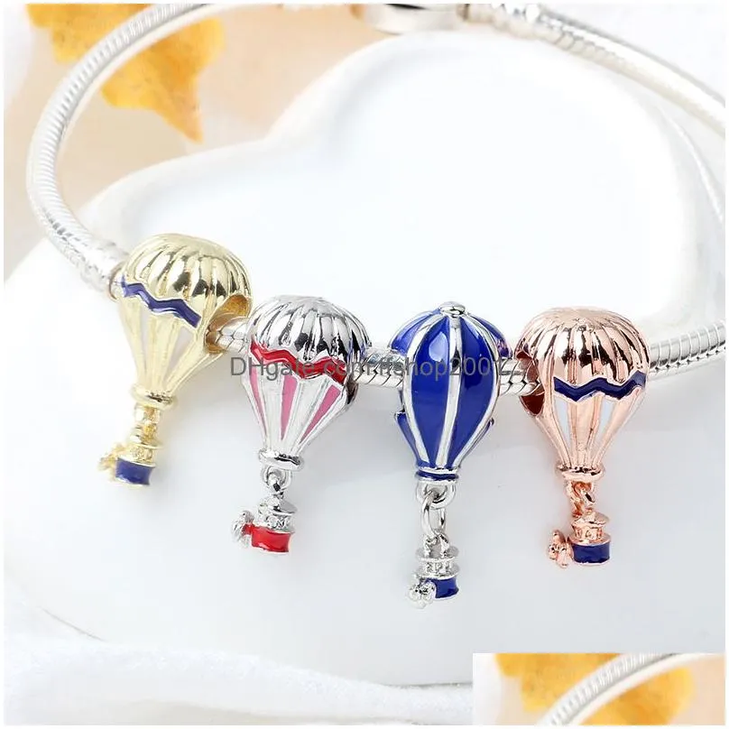  925 sterling silver cute air balloon pendant diy beads for original pandora charm bracelet women jewelry making gifts