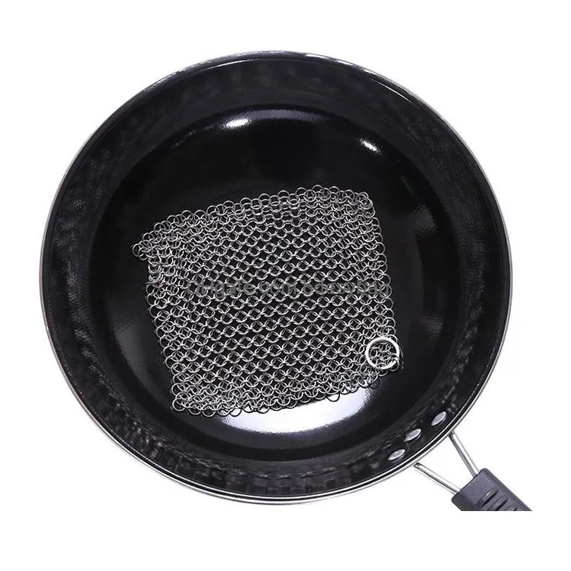 stainless steel pot scrubber cast iron pot cleaner kitchen restaurant pot cleaning brush metal cleaning brush