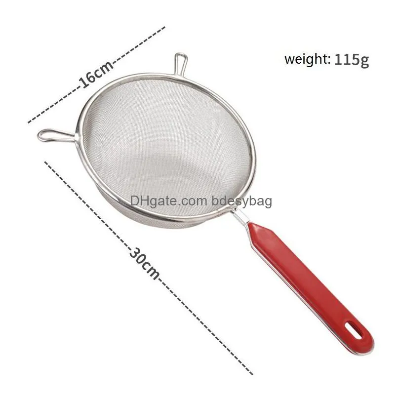 stainless steel colander wire fine mesh oil strainer flour colander sieve sifter pastry baking tools kitchen accessories