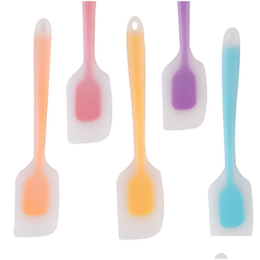 silicone spatula non-stick butter mixer heat resistant bpa batter cake cream scraper translucent kitchen accessories jk2003