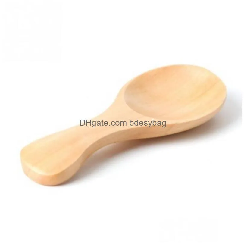 wooden tea spoon mini natural milk spoon baby feeding dinnerware spoons tea honey coffee condiment salt sugar spoon