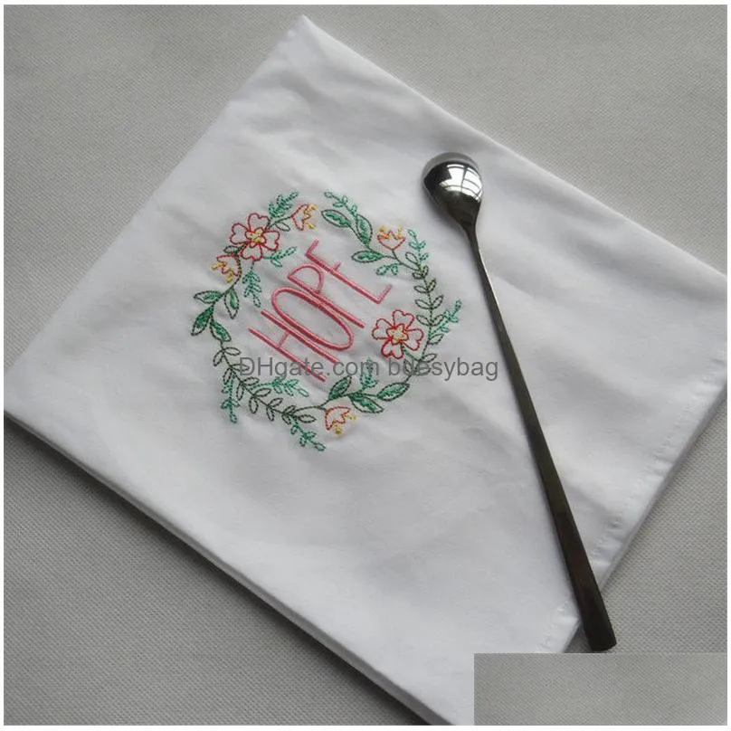 embroidered wine towel cotton table napkins home hotel kitchen wedding cloth napkins wine cup towel 45x70cm