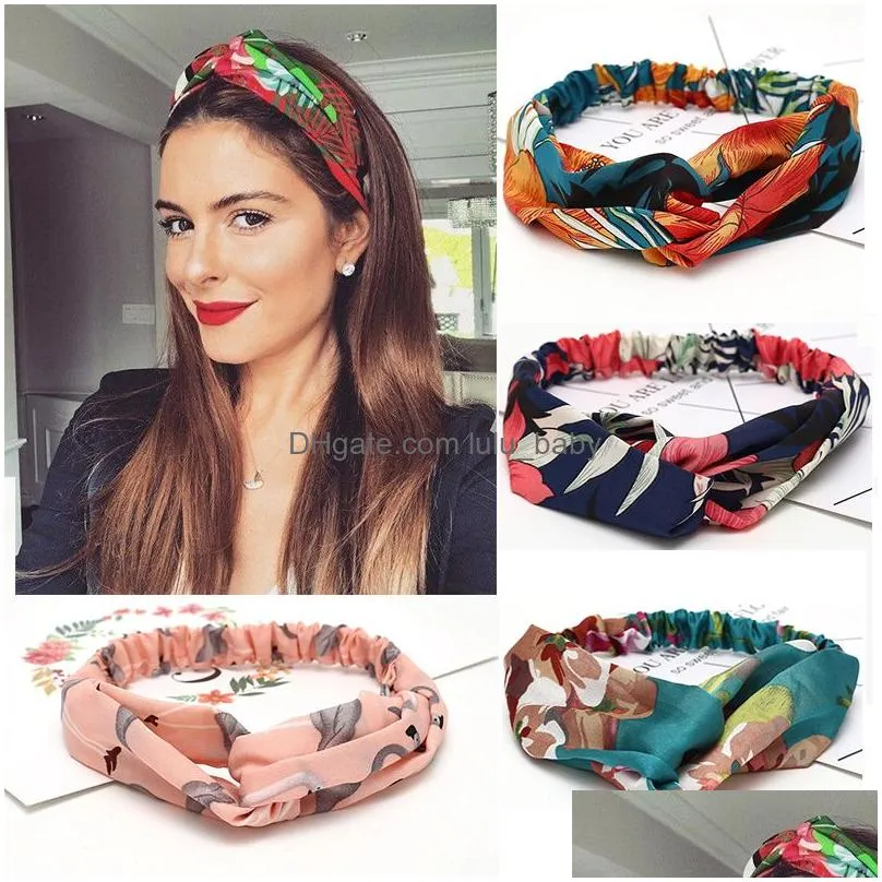 women headband fashion hair bands bohemian cross elastic hairband for ladies head band girl hairs accessories