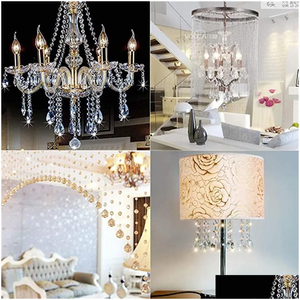 factory party decoration clear crystal chandelier lamp lighting drops pendants balls hanging glass prisms parts suncatcher home/house decor