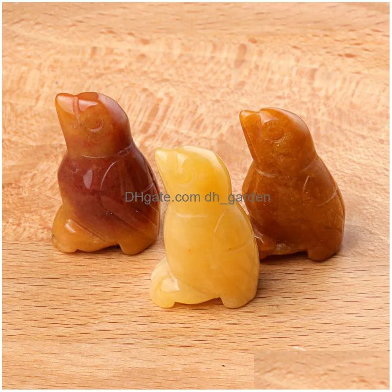 natural stone carving 1 inch little bird crafts birdie ornaments rose quartz crystal healing agate animal decoration