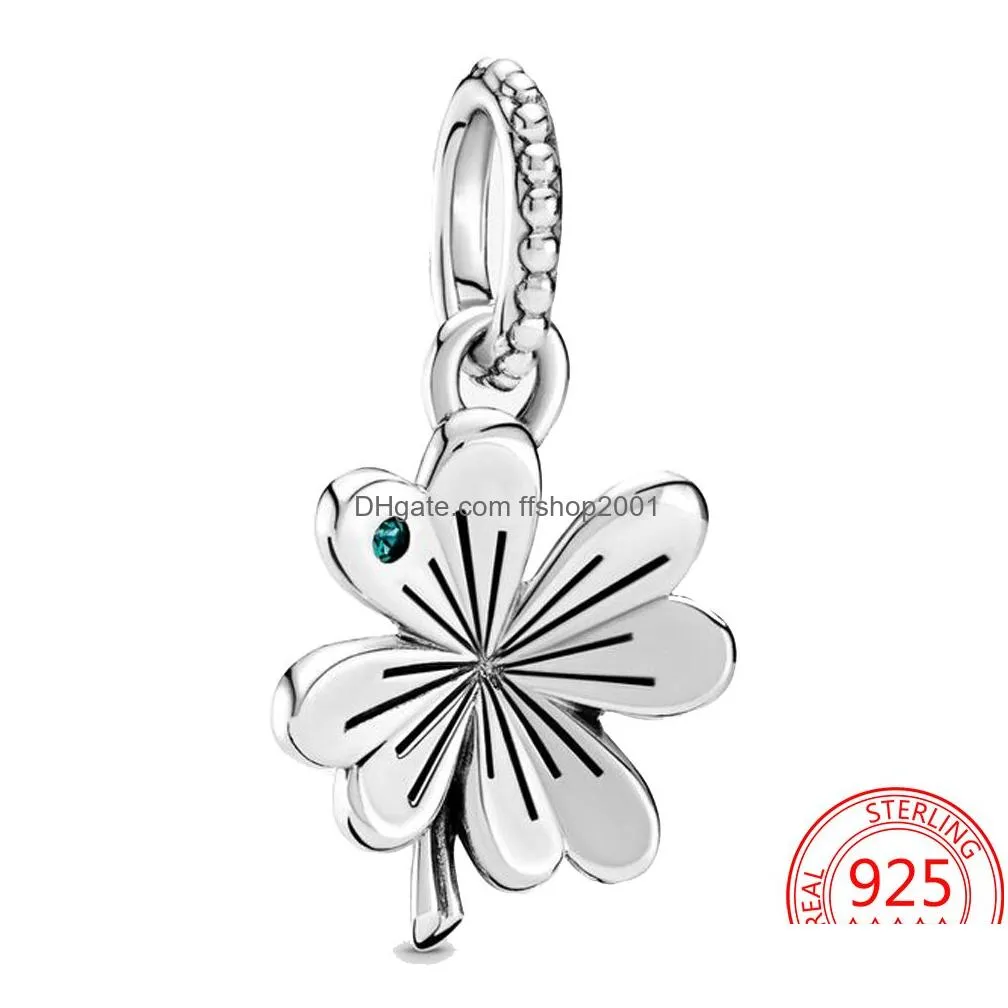 the ly 100 925 sterling silver garden series of lucky four leaf pendant charm is suitable for ms pandoras bracelet fashion