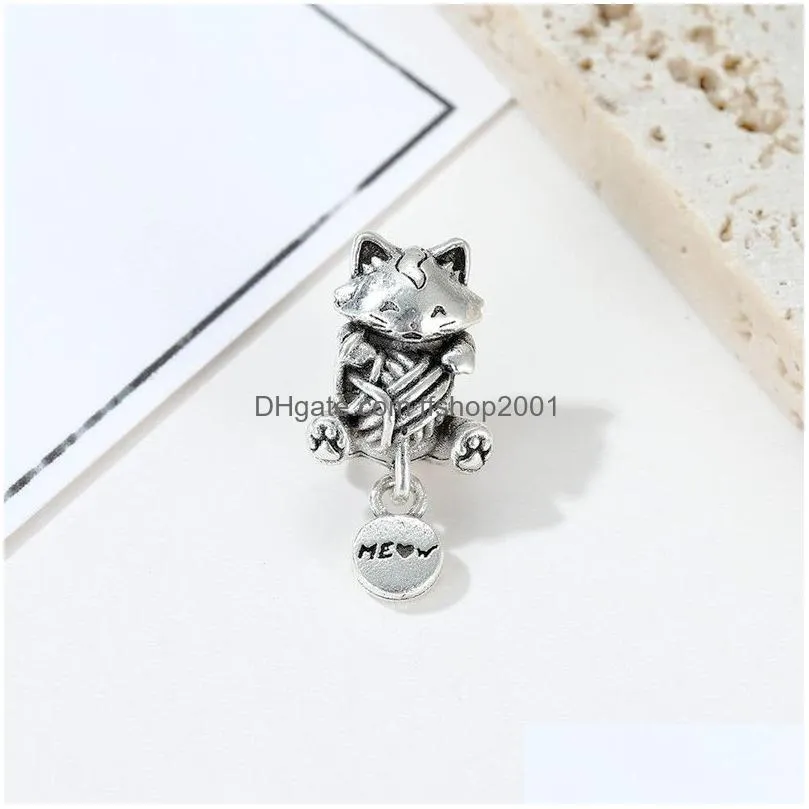  925 sterling silver cute silver star cat elephant mushroom pendant for original pandora charm bracelet ladies jewelry