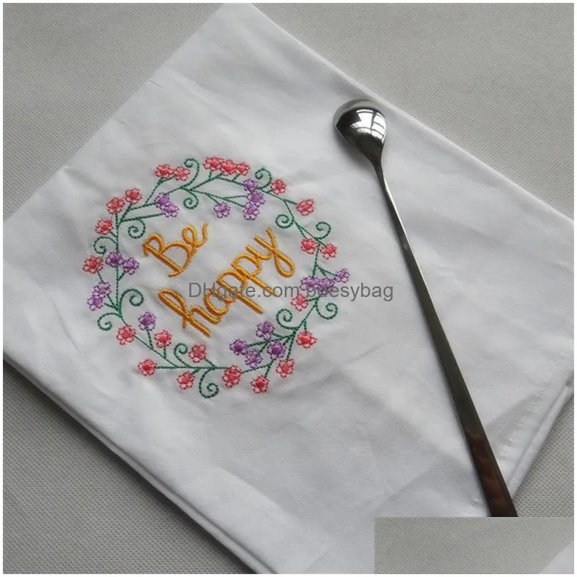 embroidered wine towel cotton table napkins home hotel kitchen wedding cloth napkins wine cup towel 45x70cm