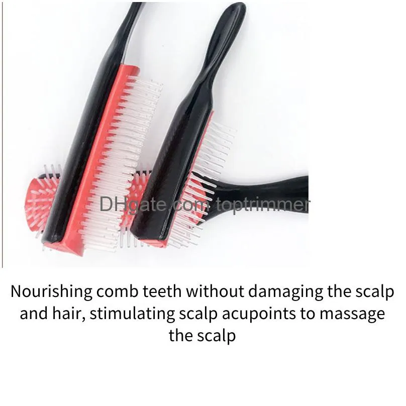 wholesale brush 9-rows detangling denman der hairbrush scalp masr straight curly wet styling comb275p