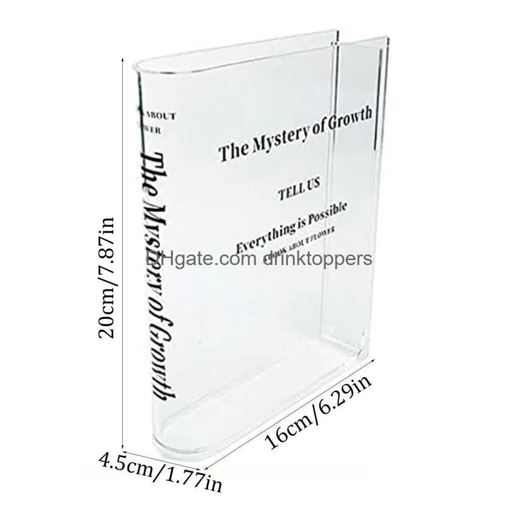 vases clear book flower vases creative transparent vases modern decorative vases for wedding gifts flower containers room decoration