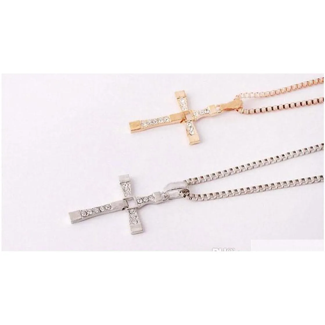 fast and furious cross necklaces actor toledo diamond charm pendant silver or gold statement necklace men jewelry christmas gifts