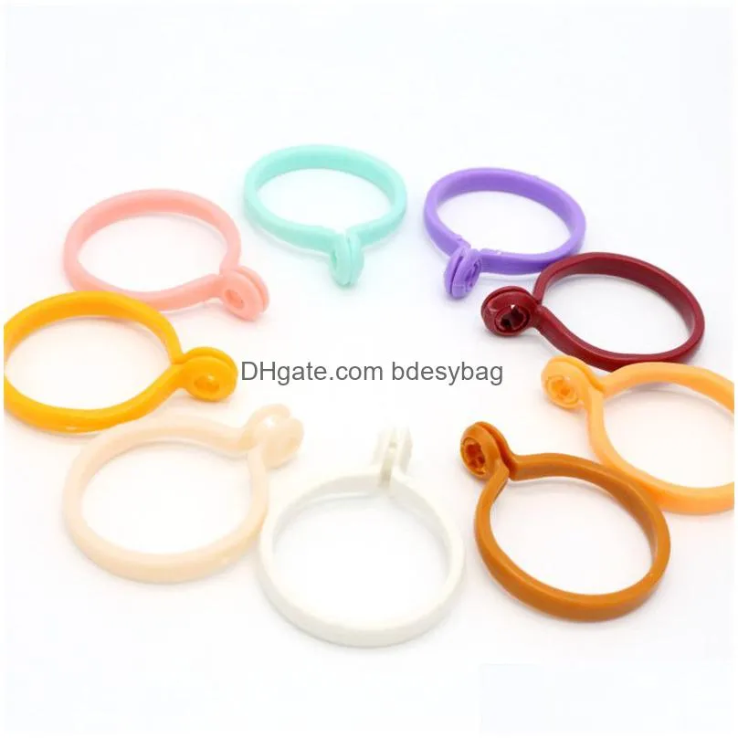 30pcs/lot plastic curtain hanging rings curtain accessory window shower curtain rings hanging clamp ring roman rod ring buckle