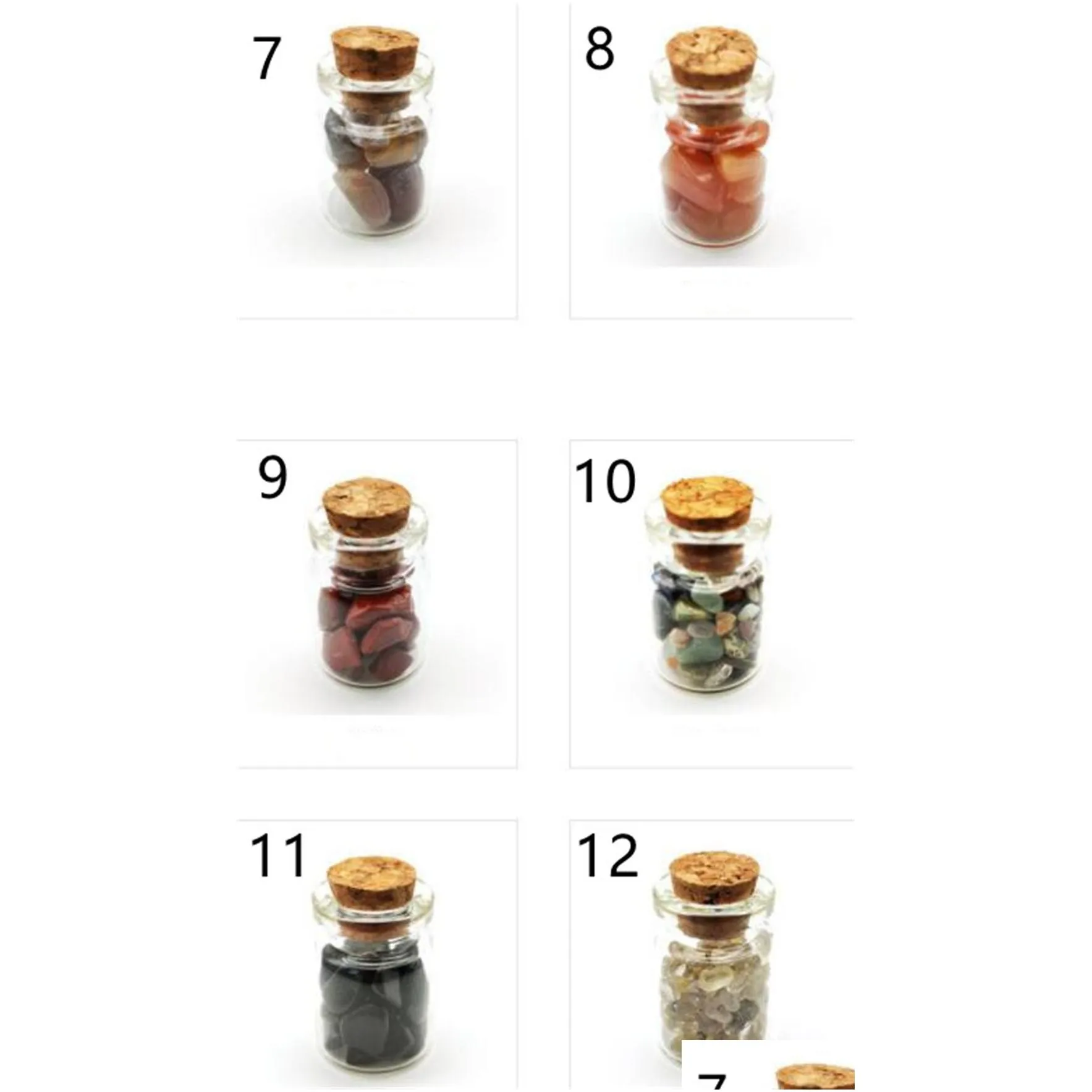 wholesale party favor gemstone chips - tumbled healing crystals for witchcraft - these mini crystal spell jars are great beginners kd