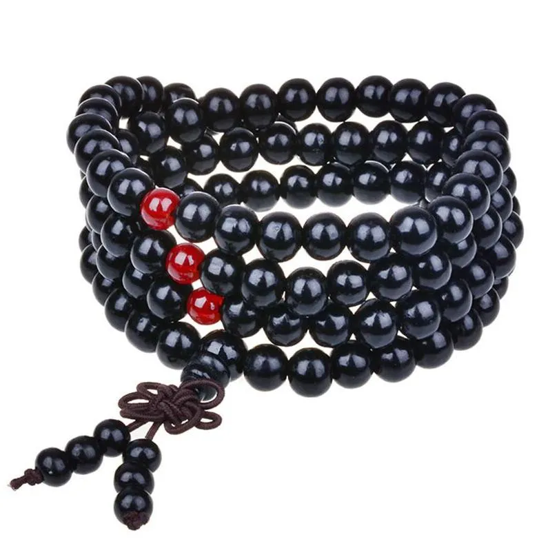 fashion tibet buddhism 108x8mm wooden rosary bead bracelet multilayer bowknot bracelets bodhi sandalwood bracelet jewelry luck