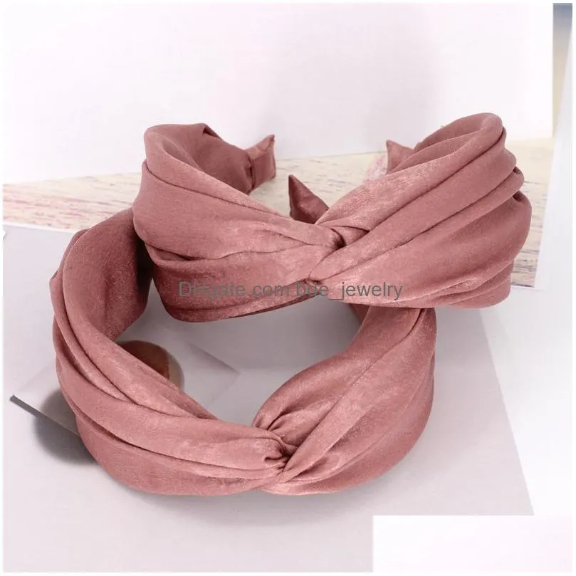 fashion wide ladies female knot headbands for girls simple solid color cloth hairbands hair hoop women adult hairs accessories