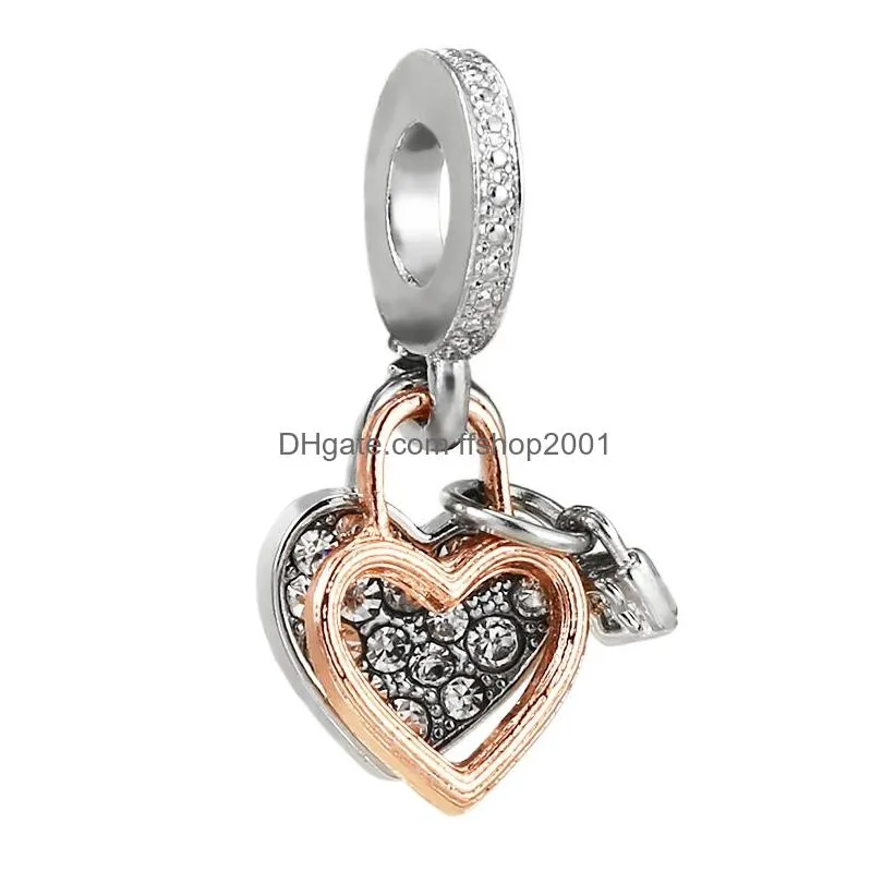  high quality 925 sterling silver key lock charm bead pendant for original pandora charm bracelet necklace ladies fashion diy jewelry