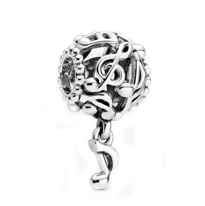  925 sterling silver silver note pendant beads for europe pandora charm bracelet wholesale ladies jewelry fashion accessories