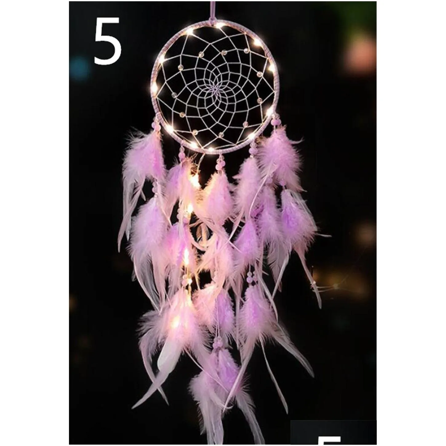 girl heart dream catcher national feather ornaments lace ribbons feathers wrapped lights girls room decor dreamcatcher xb