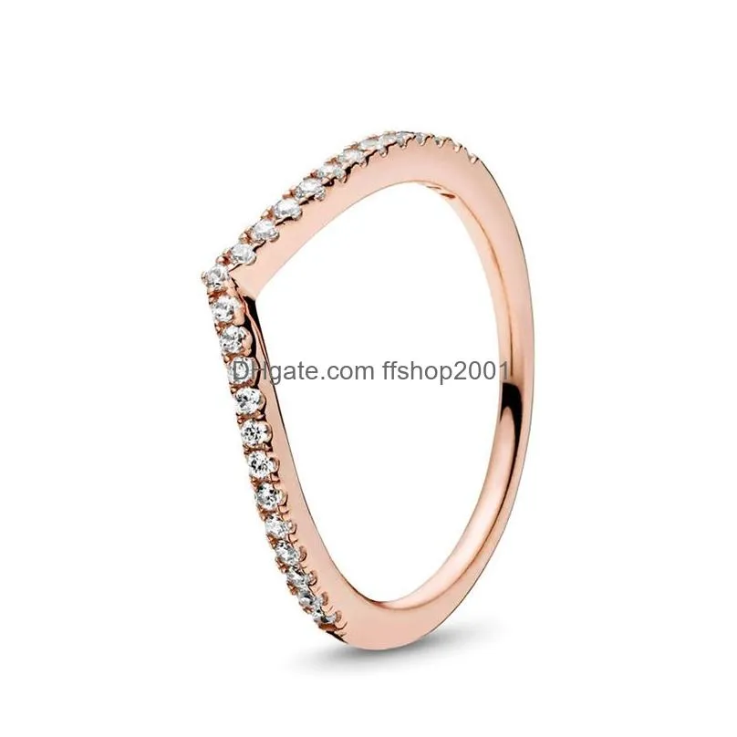 high quality 925 sterling silver rose gold fit thin finger rings stackable party round rings women original pandora jewelry