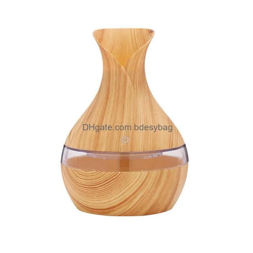 wood grain  humidifier aroma oil diffuser usb plug wood air humidifier mini led lights home office air humidifier