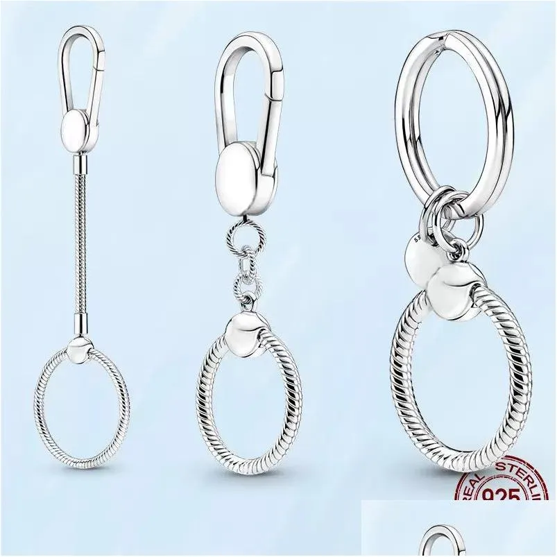  925 sterling silver small bag charm holder key ring for pandora jewelry making gifts women fashion accessories