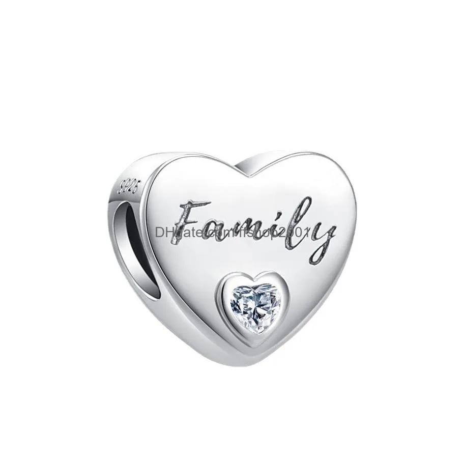 925 silver letter family beads grandma brother son pendant women dangle charm fit pandora original bracelet for jewelry gift