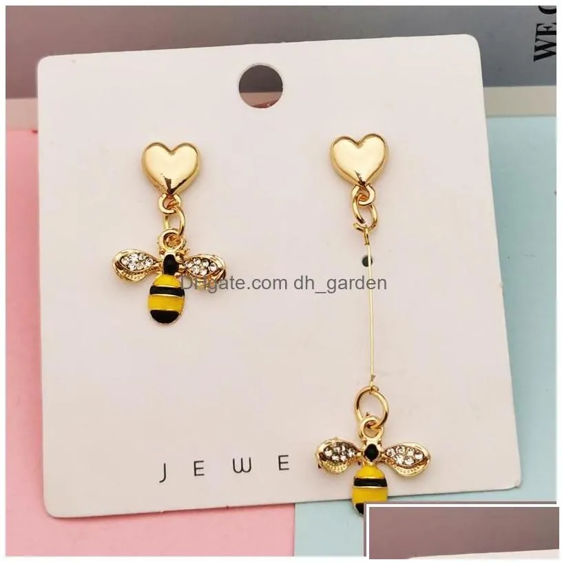 charms 10 pcs lovely rhinestone bee enamel pendants for diy jewelry accessories finding earring gold color metal insect drop deliver