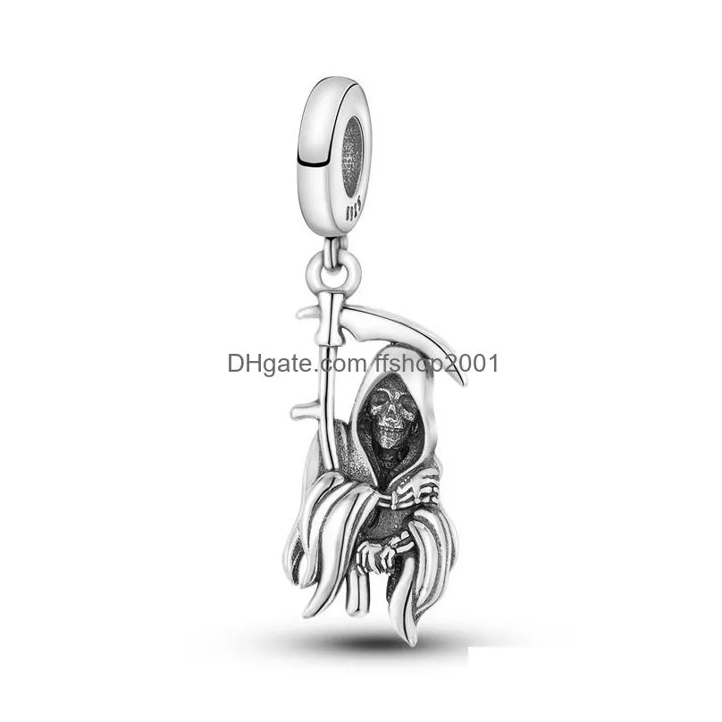 2023 halloween skulls ghosts charms plata de ley 925 mummy cross pendant original fit pandoras bracelet diy jewelry