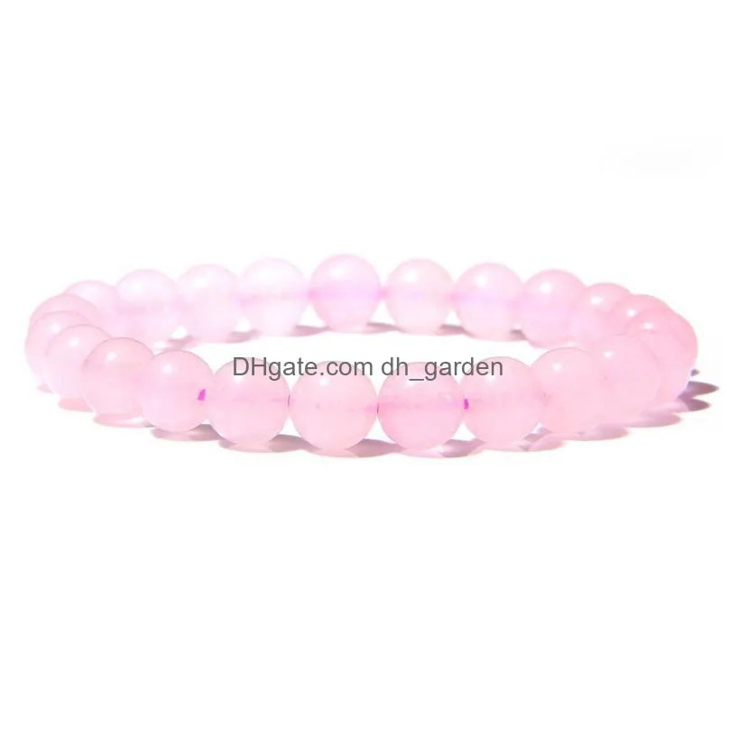 colors 8mm natural stone strand bracelets for women elasticity fluorite agate yoga bangle men jewelry