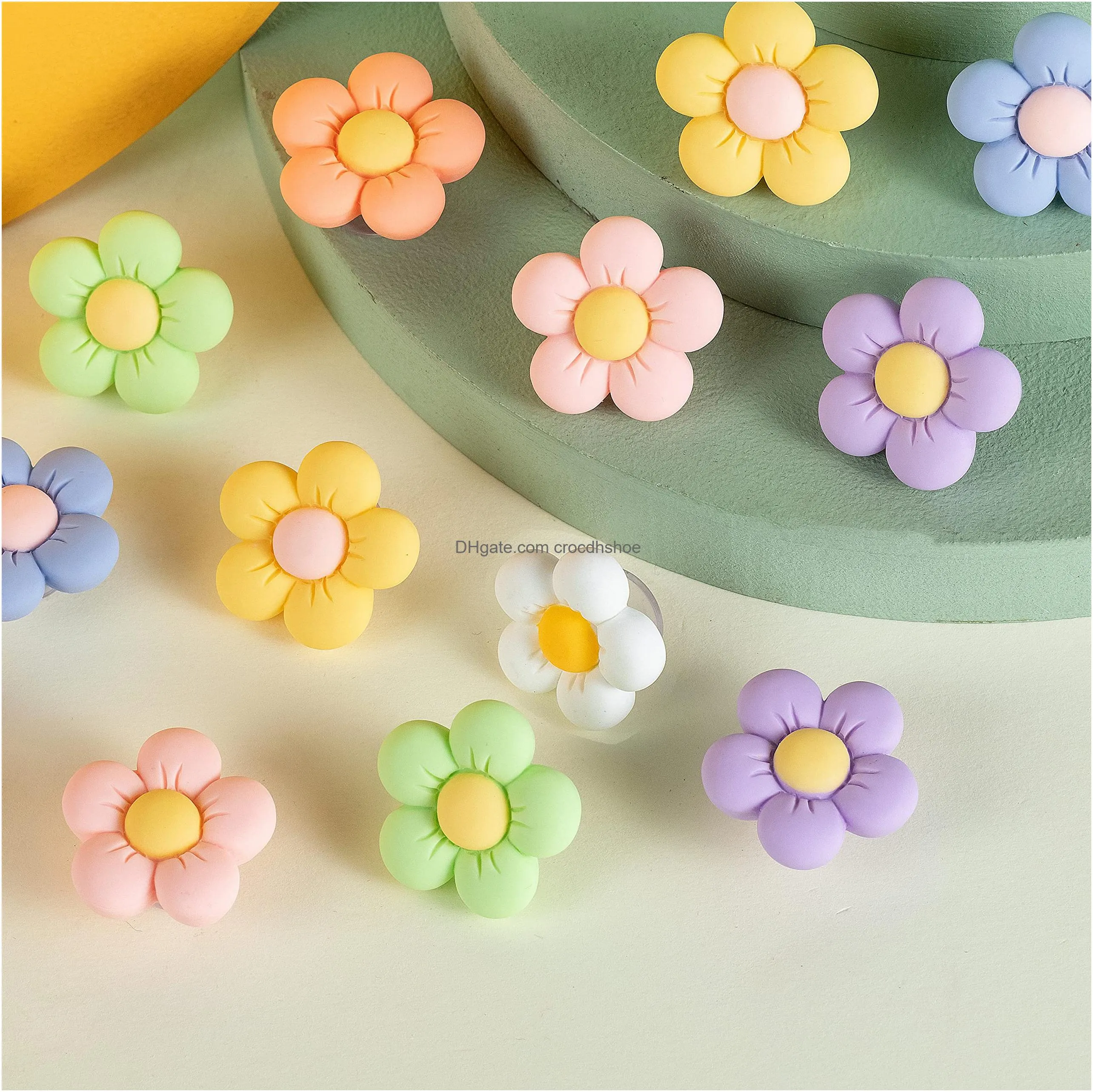 flower shoe charms for girls cute flower designer shoe charms for adults teens kids kawaii shoe decoration charms with buttons for clog sandals birthday party gift