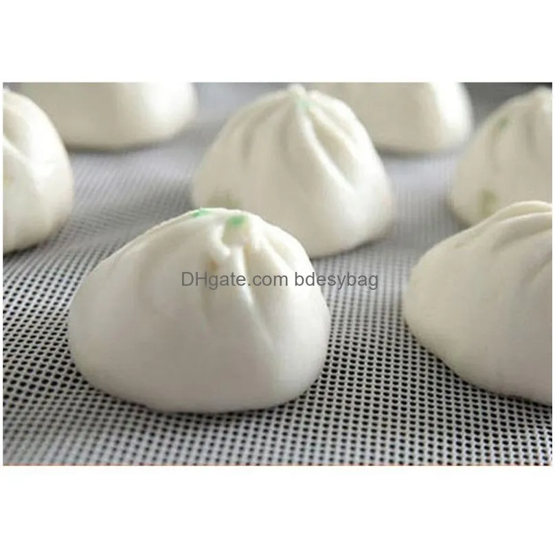 silicone steamer non-stick pad round dumplings baozi mat steamed buns dim sum mesh practical kitchen accessory