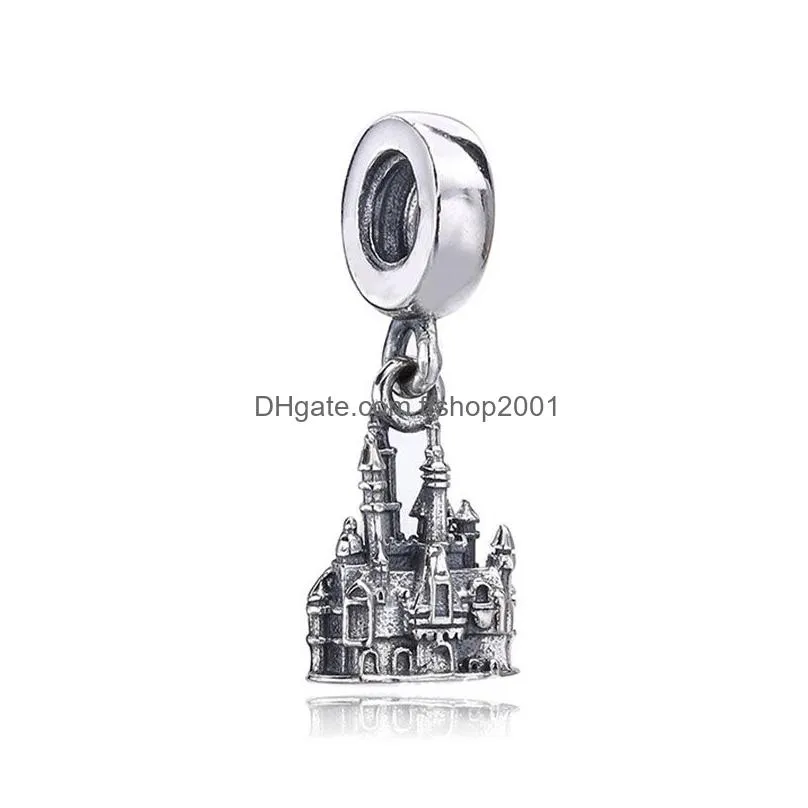  925 sterling silver unicorn girl airplane cat castle church pendant clip beads fit pandora charm bracelet diy ladies jewelry fashion