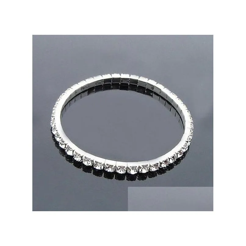 stretchy one rows bling crystal rhinestone bracelets fashion bracelet chains wedding bride crystal rhinestone bangle jewelry