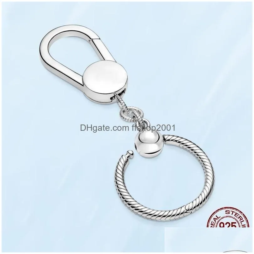  925 sterling silver small bag charm holder key ring for pandora jewelry making gifts women fashion accessories