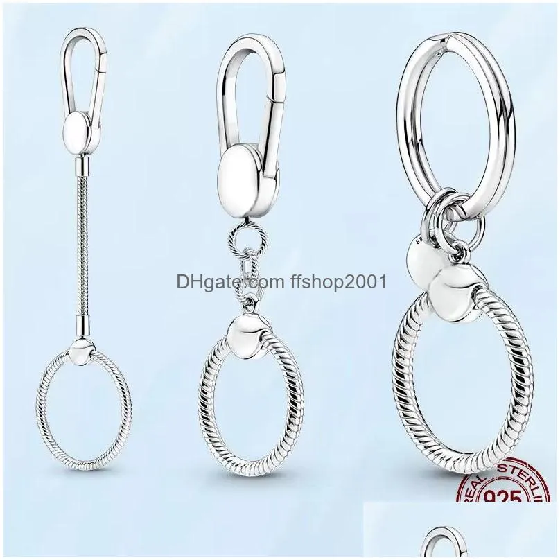  925 sterling silver small bag charm holder key ring for pandora jewelry making gifts women fashion accessories