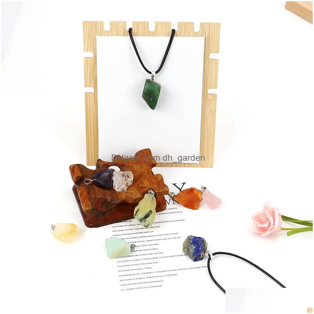 natural irregular raw ore fluorite crystal pendant energy lapis rose quartz stone healing amethyst necklace gift wholesale